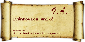 Ivánkovics Anikó névjegykártya