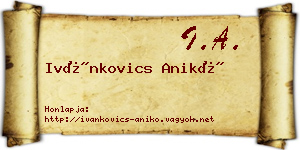 Ivánkovics Anikó névjegykártya